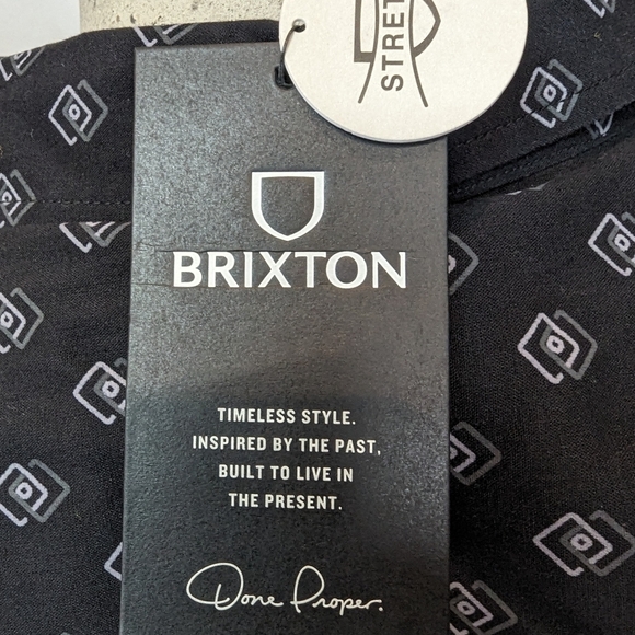 BRIXTON Men's short sleeve button down stretch shirt Size XL new - Picture 12 of 13